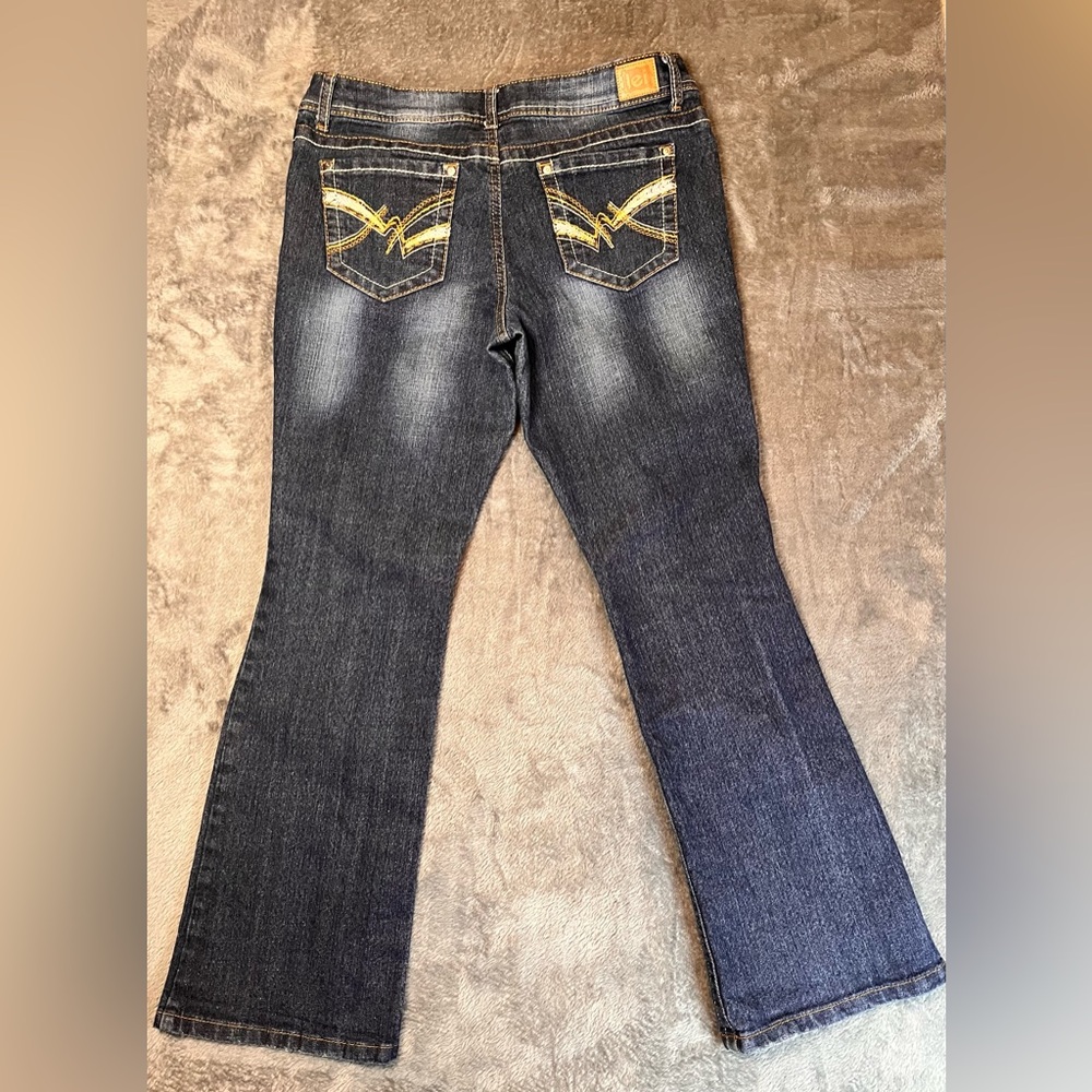 11 Short l.e.i. ashley Lowrise Boot Jeans - Blue - Picture 10 of 15